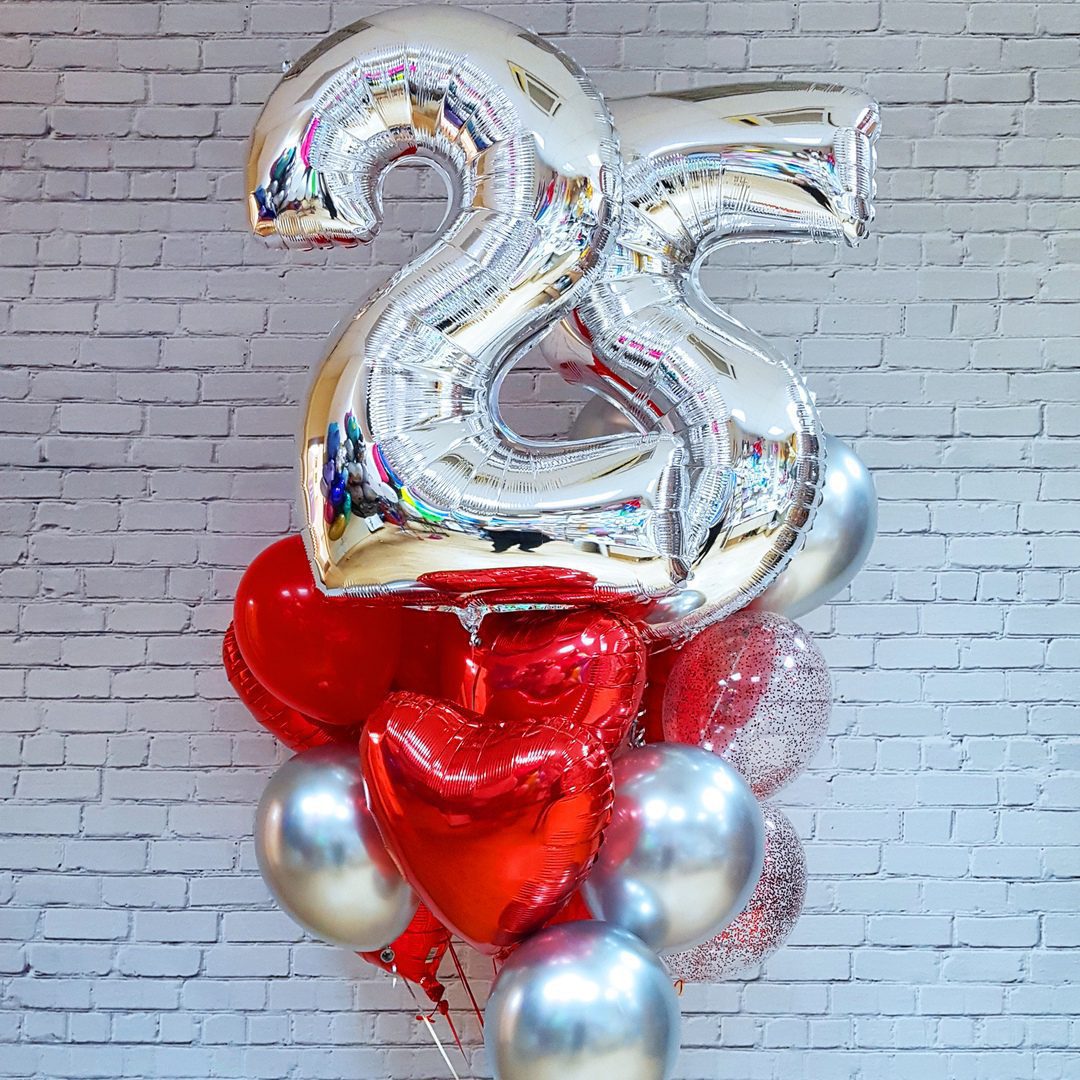 Композиція із куль "Срібний Ювілей"