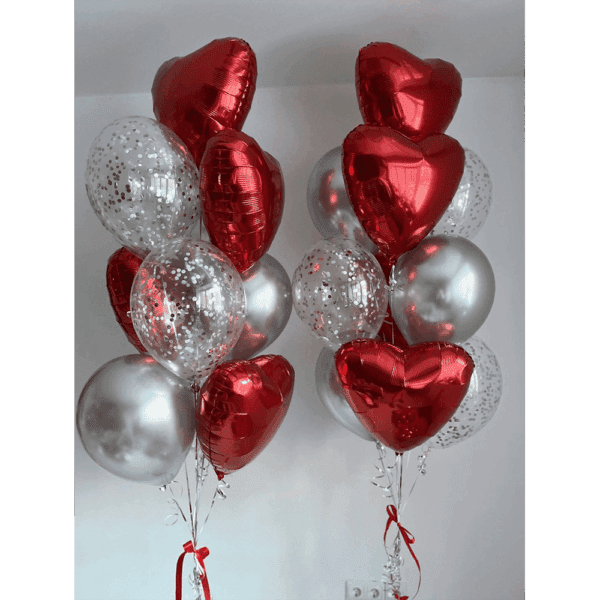 Зв'язка куль "Мерехтіння червоного та срібного"