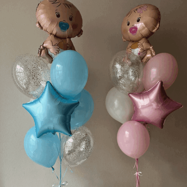 Праздничные связки шаров на гендер пати