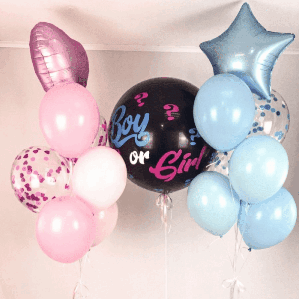 Композиция на гендер пати "Волшебный сюрприз: Boy or Girl"