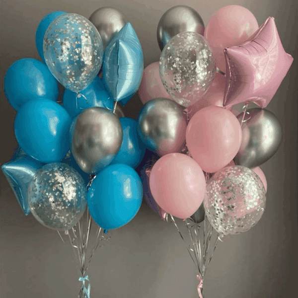 Праздничные связки шаров на гендер пати