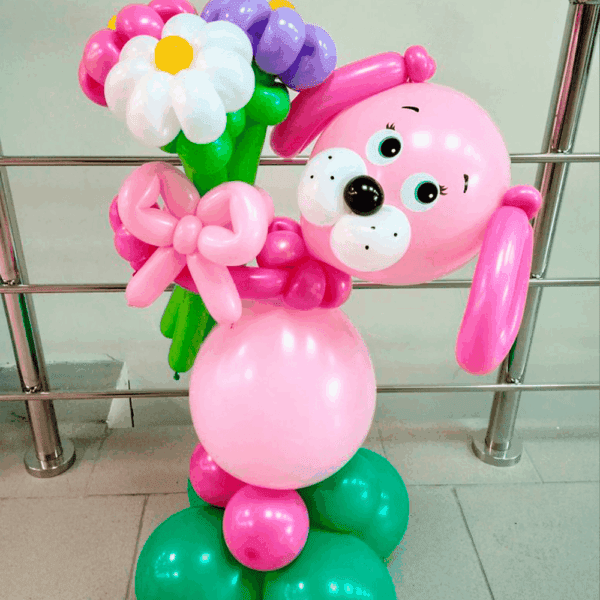 Фигурка из воздушных шаров "Розовая лапочка"