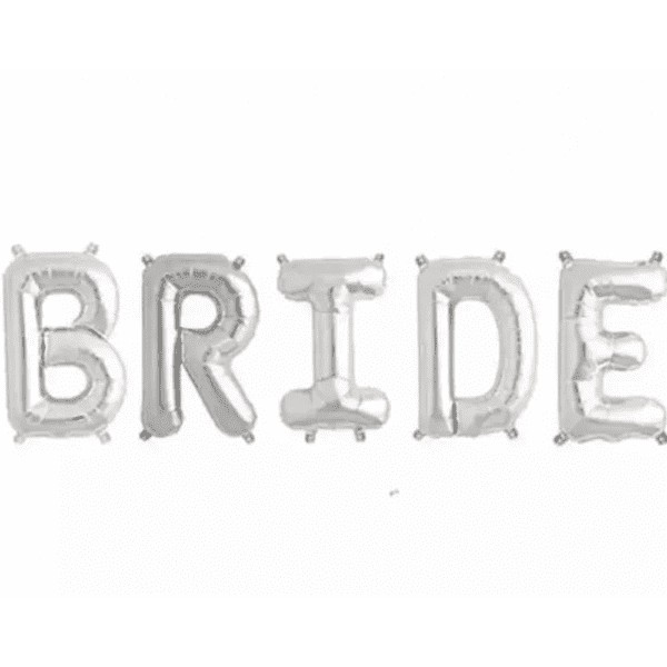 Фольгована гірлянда з повітрям Bride срібло