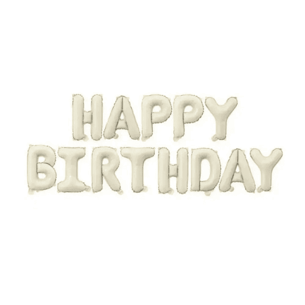 Фольгована гірлянда “Happy Birthday” (кремовий)