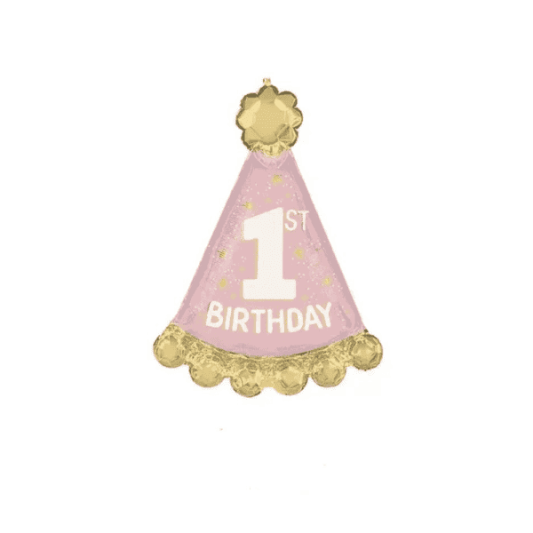 Фольгована фігура "Ковпачок 1st Birthday (рожевий)"