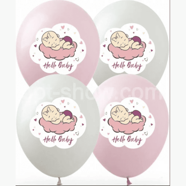 Латексный шарик с рисунком «Hello baby»