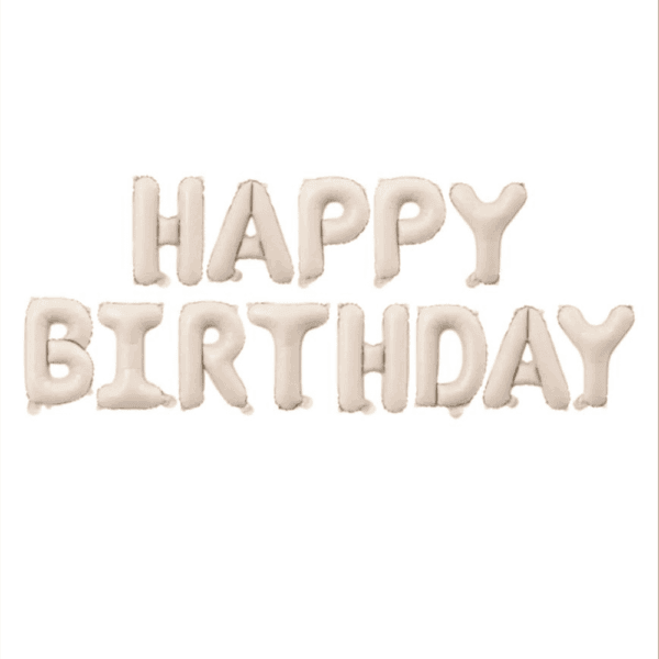 Фольгована гірлянда “Happy Birthday” (карамель)