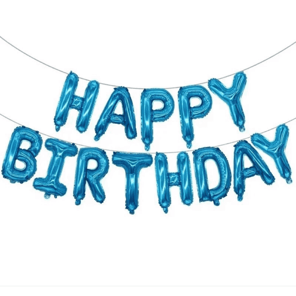 Фольгована гірлянда “Happy Birthday” (синій)