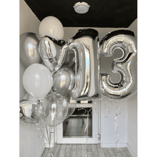 Композиція із куль "Silver Birthday"
