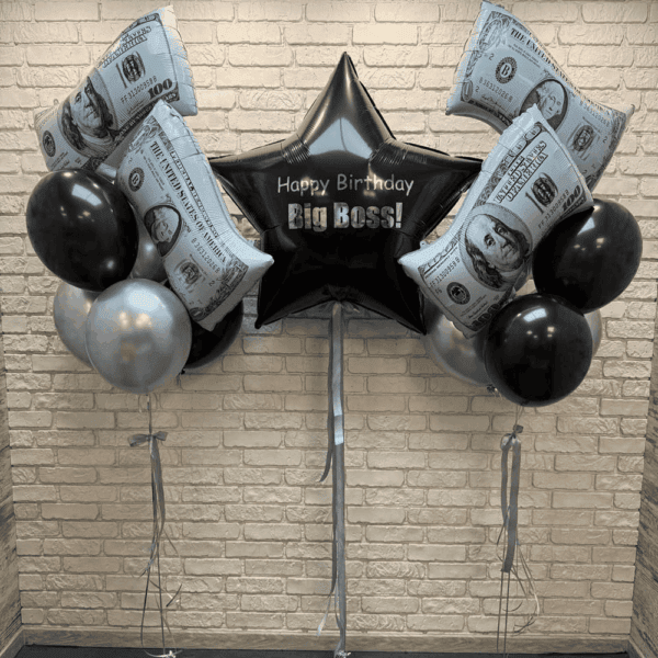 Композиція із куль для чоловіка "Happy Birthday, BIG BOSS"