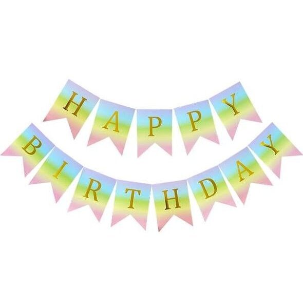 Гірлянда Happy Birthday (Райдужний Омбре).