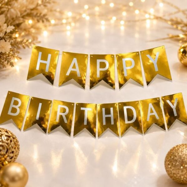 Гірлянда Happy Birthday (Золото).