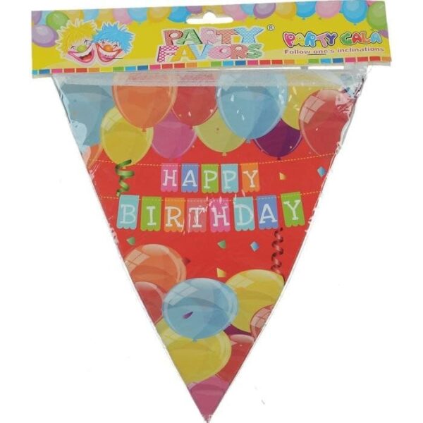 Дитяча гірлянда прапорці: “Happy Birthday кульки”