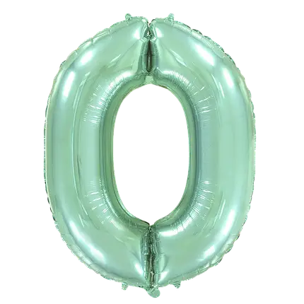 Фольгована цифра 0 тіфані (100 см)
