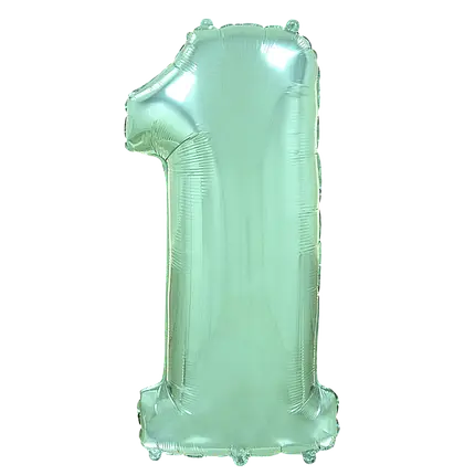Фольгована цифра 1 м'ята (100 см)