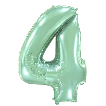 Фольгована цифра 4 м’ята (100 см)