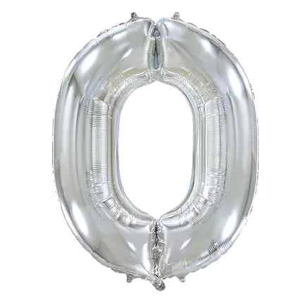 Фольгована цифра 0 срібло (100 см)