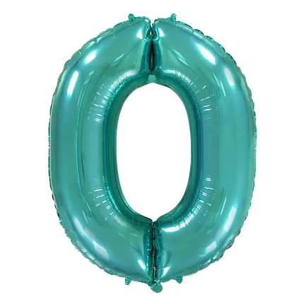 Фольгована цифра 0 тіфані (100 см)