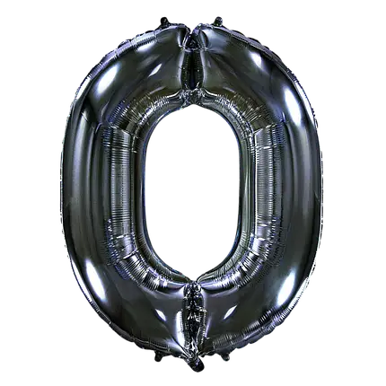Фольгована цифра 0 чорний (100 см)
