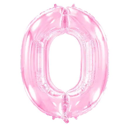 Фольгована цифра 0 рожева (100см)