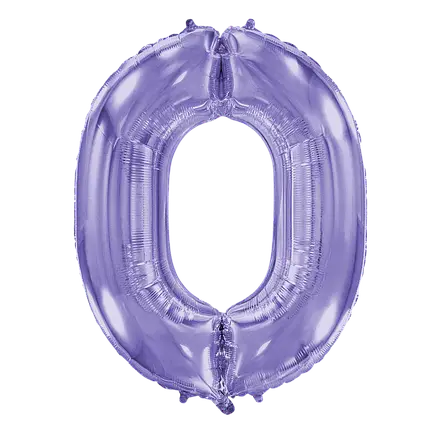 Фольгована цифра 0 бузковий (100 см)