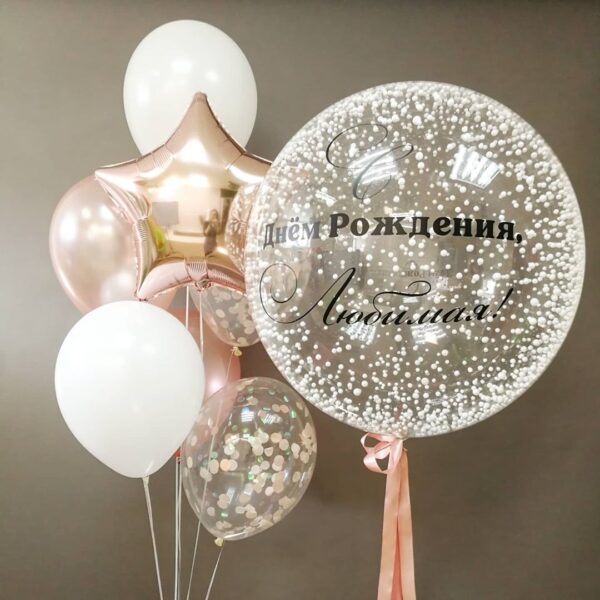 Композиция из шаров "Нежная феерия любви"