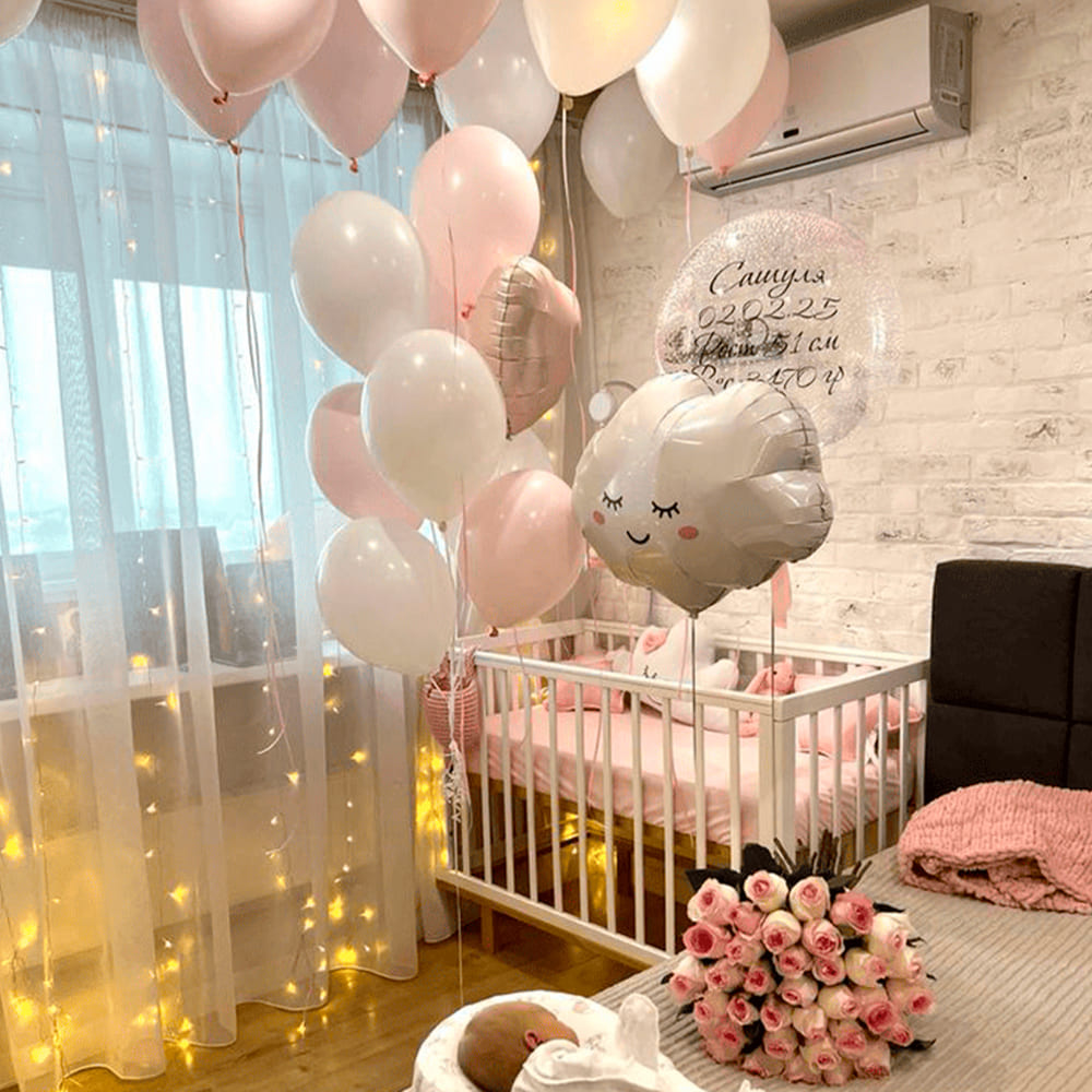 Набір куль "Ура! Дівчинка народилася!"