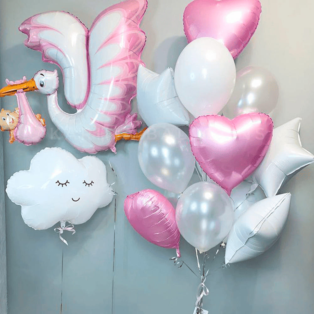 Набір куль "Привітання з народженням донечки!"