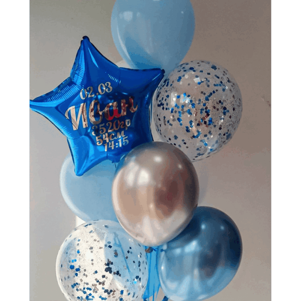 Зв'язка куль "Вітаємо з народженням сина!"