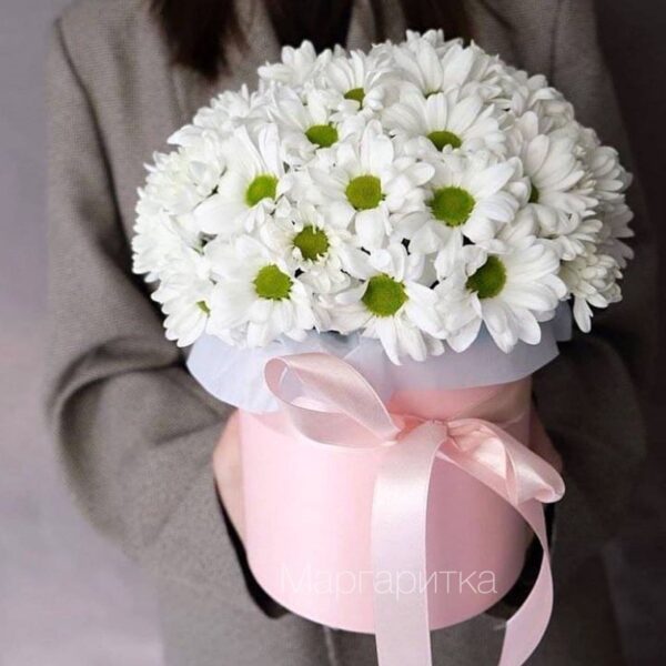 Шляпная коробка с цветами "Маргаритка"