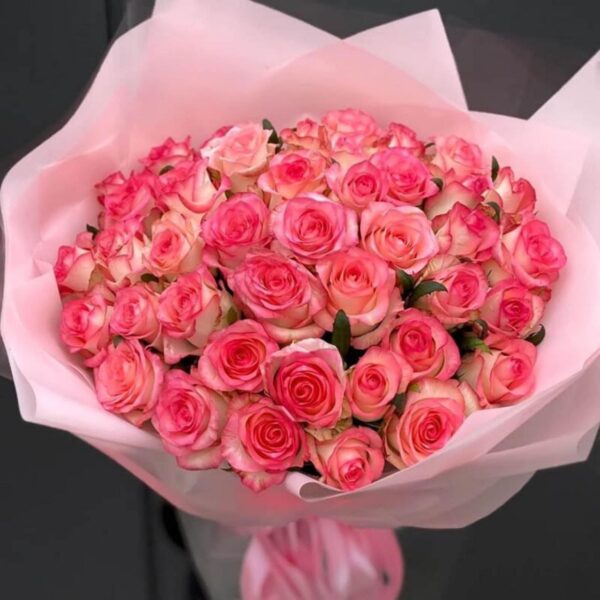Букет роз "Розовый закат"