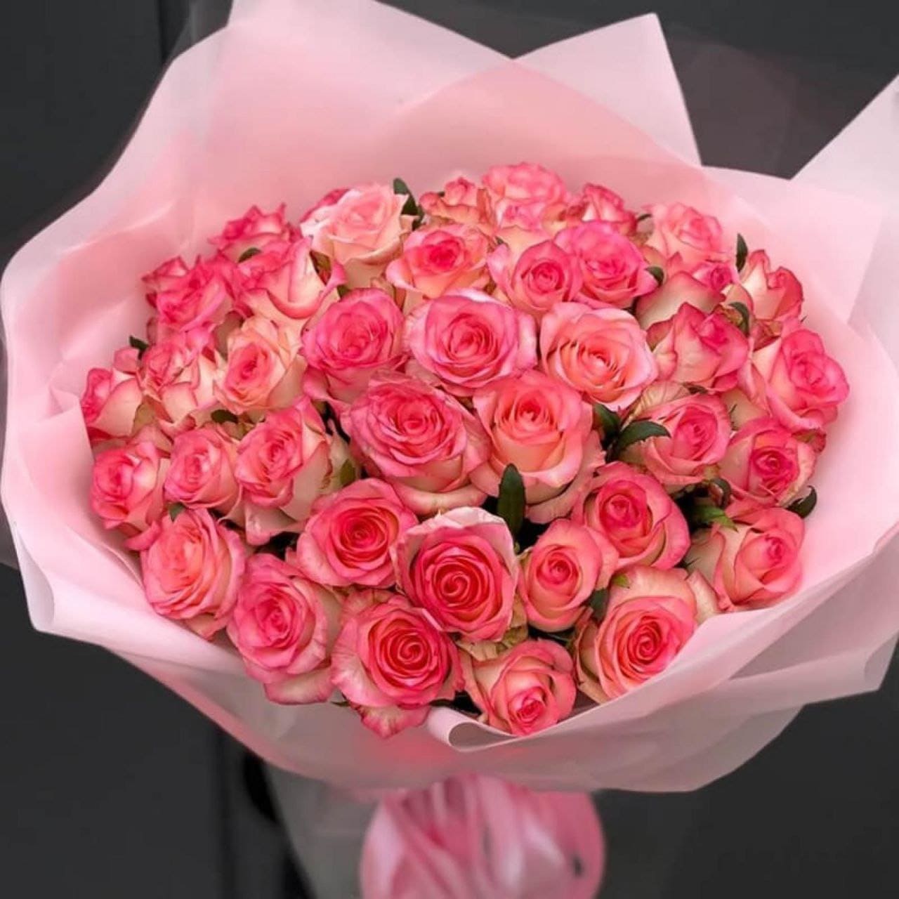 Букет роз "Розовый закат"