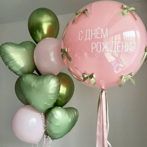 Композиція із куль "Ніжний подих свята"