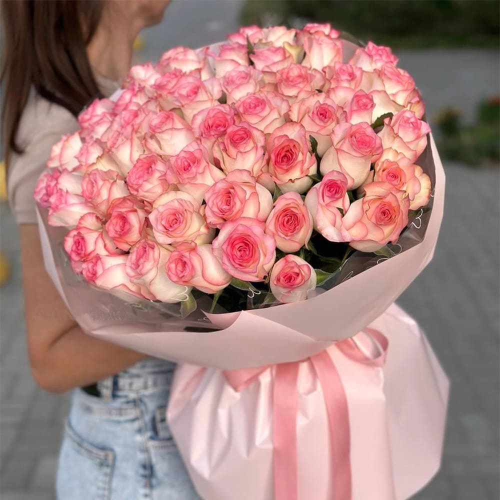 Букет из роз "Нежно розовая зефирка"