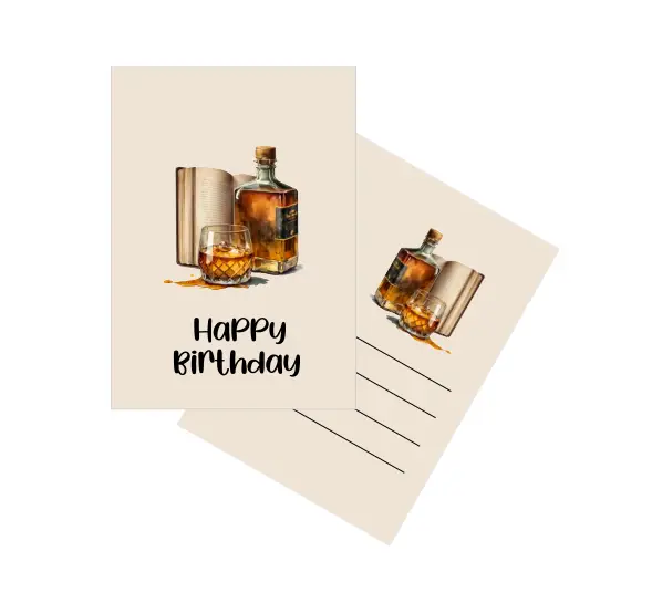 Мини-открытка «Happy Birthday — виски»