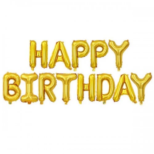 Фольгована гірлянда "Happy Birthday" (золото)
