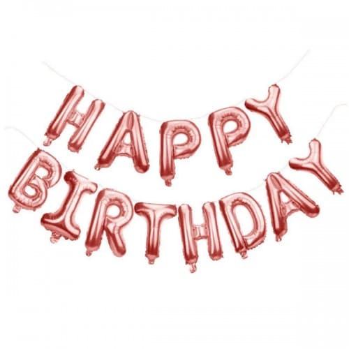 Фольгована гірлянда “Happy Birthday” (рожеве золото)