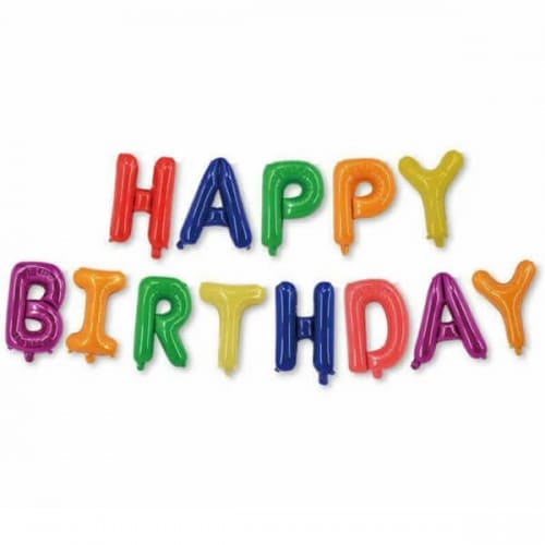 Фольгована гірлянда “Happy Birthday” (різнокольорова)