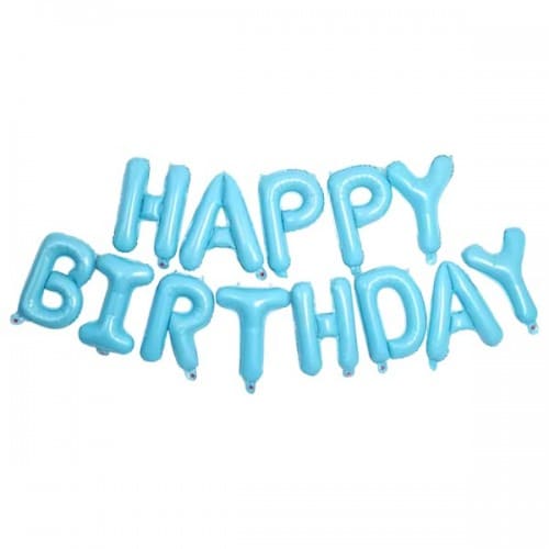 Фольгована гірлянда “Happy Birthday” (блакитний)