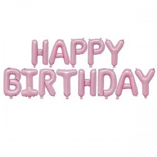 Фольгированная гирлянда «Happy Birthday» (розовая)