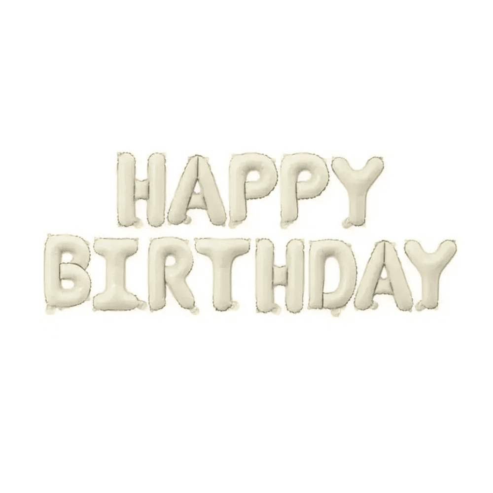 Фольгована гірлянда “Happy Birthday” (кремовий)