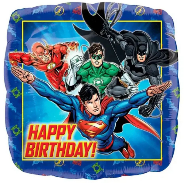 Фольгированный шарик с рисунком «Happy Birthday, супергерои»