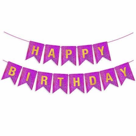 Гирлянда «Happy Birthday» (пурпурная)