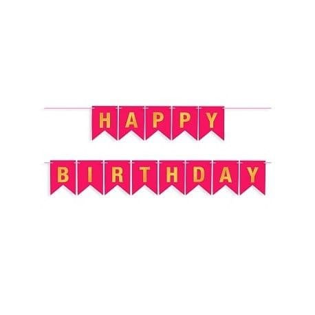 Гирлянда «Happy Birthday» (малиновый).