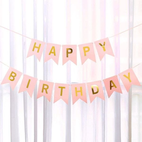 Гирлянда «Happy Birthday» (пудровый).