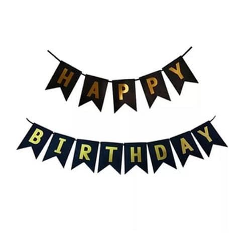 Гирлянда «Happy Birthday» (черная)