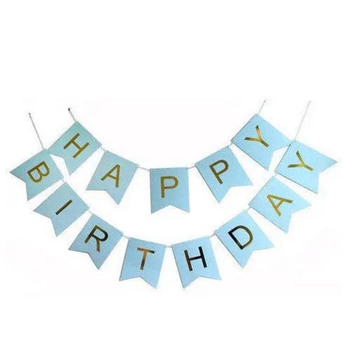 Гирлянда «Happy Birthday» (голубая)